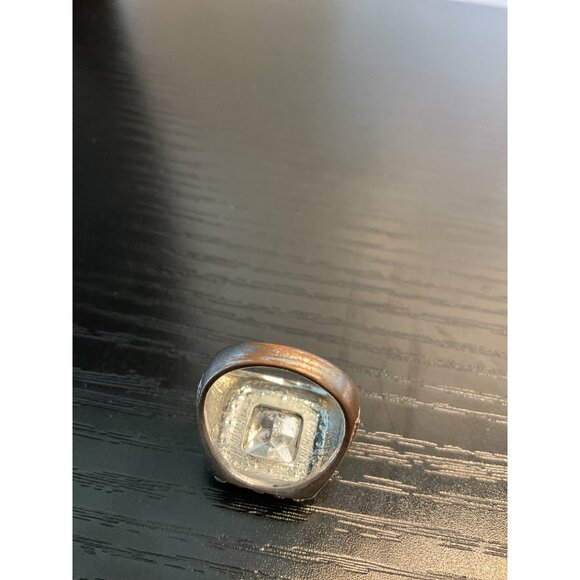 Vintage Red Gemstone Statement Ring With Rhinestones - Picture 5 of 5